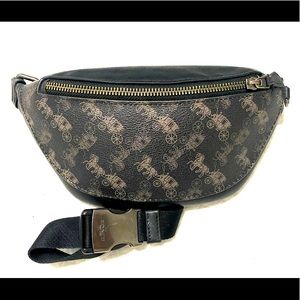 Coach leather fanny pack coach logo carriage